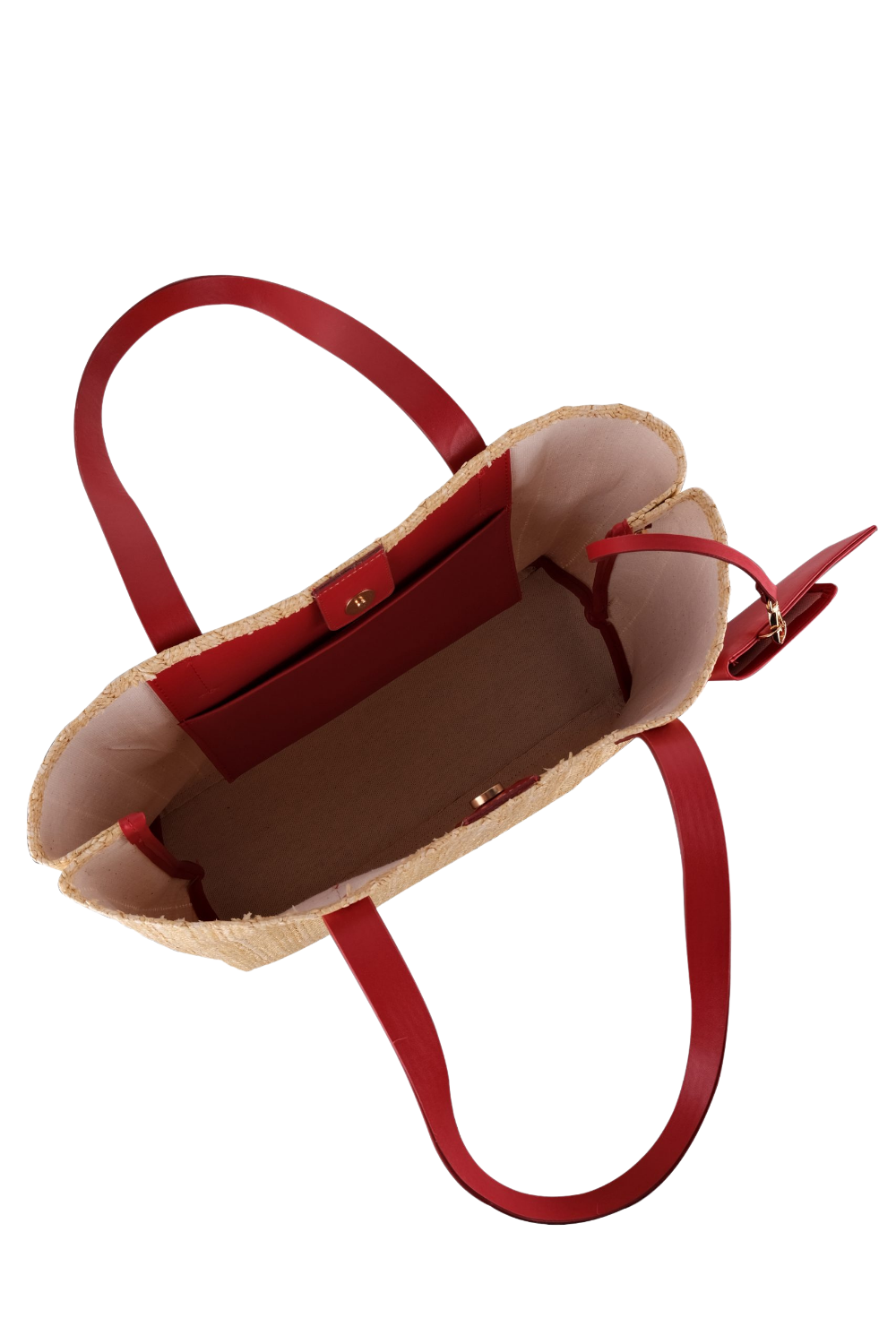 Dellel Deri Red Wicky Straw Bag