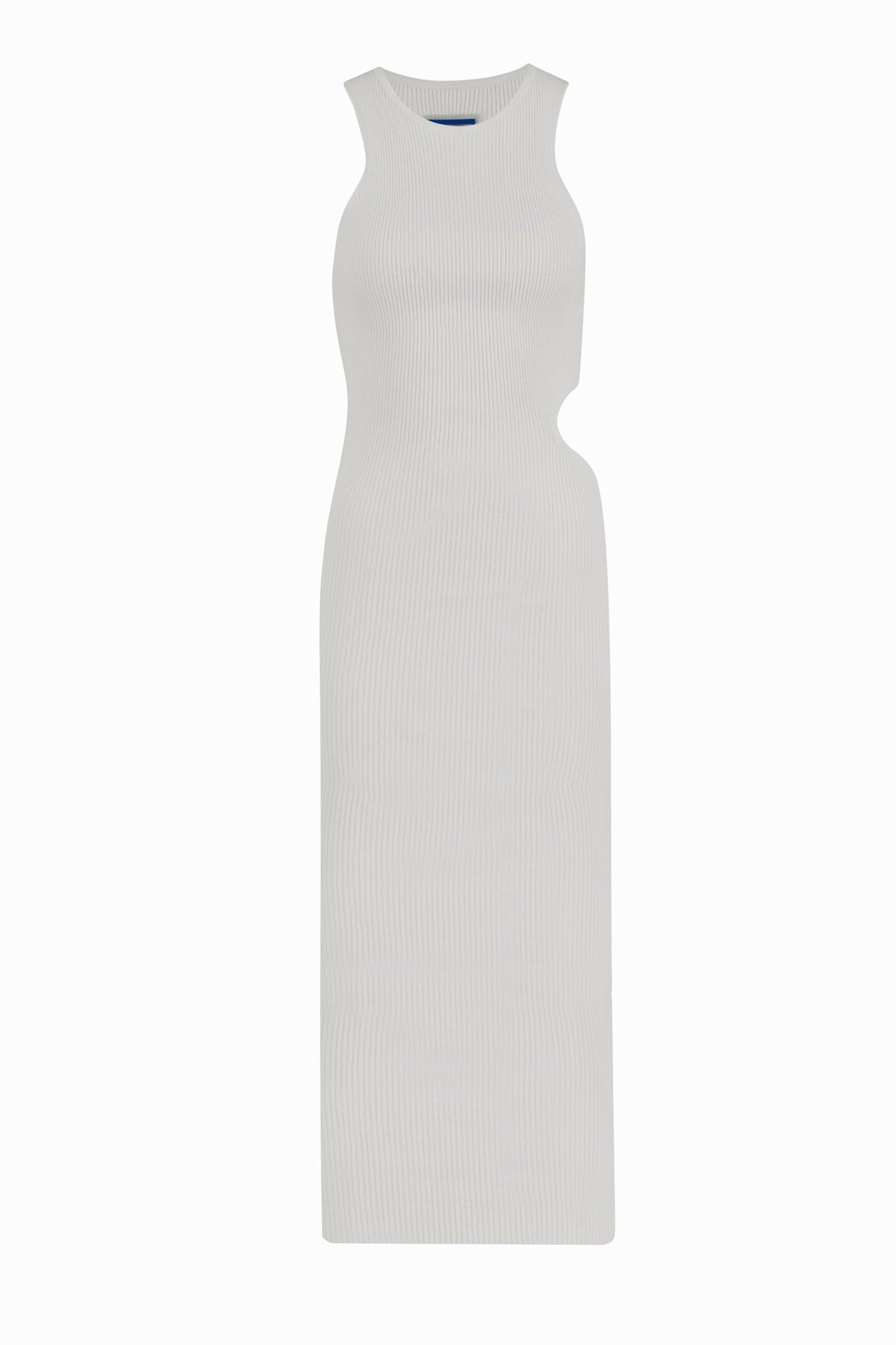 Knitology-TR KNTLGY Asymmetrical Low-cut White Knitted Dress