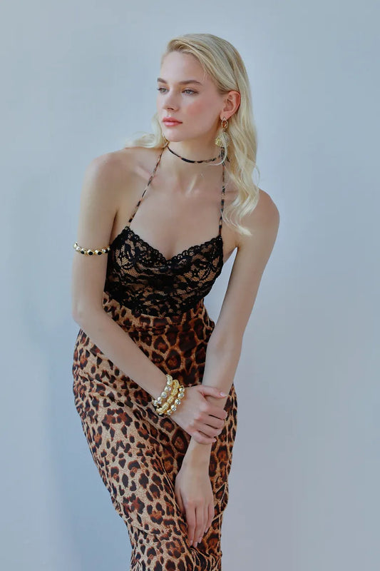 Saléa Lace Leopard D'or Midi