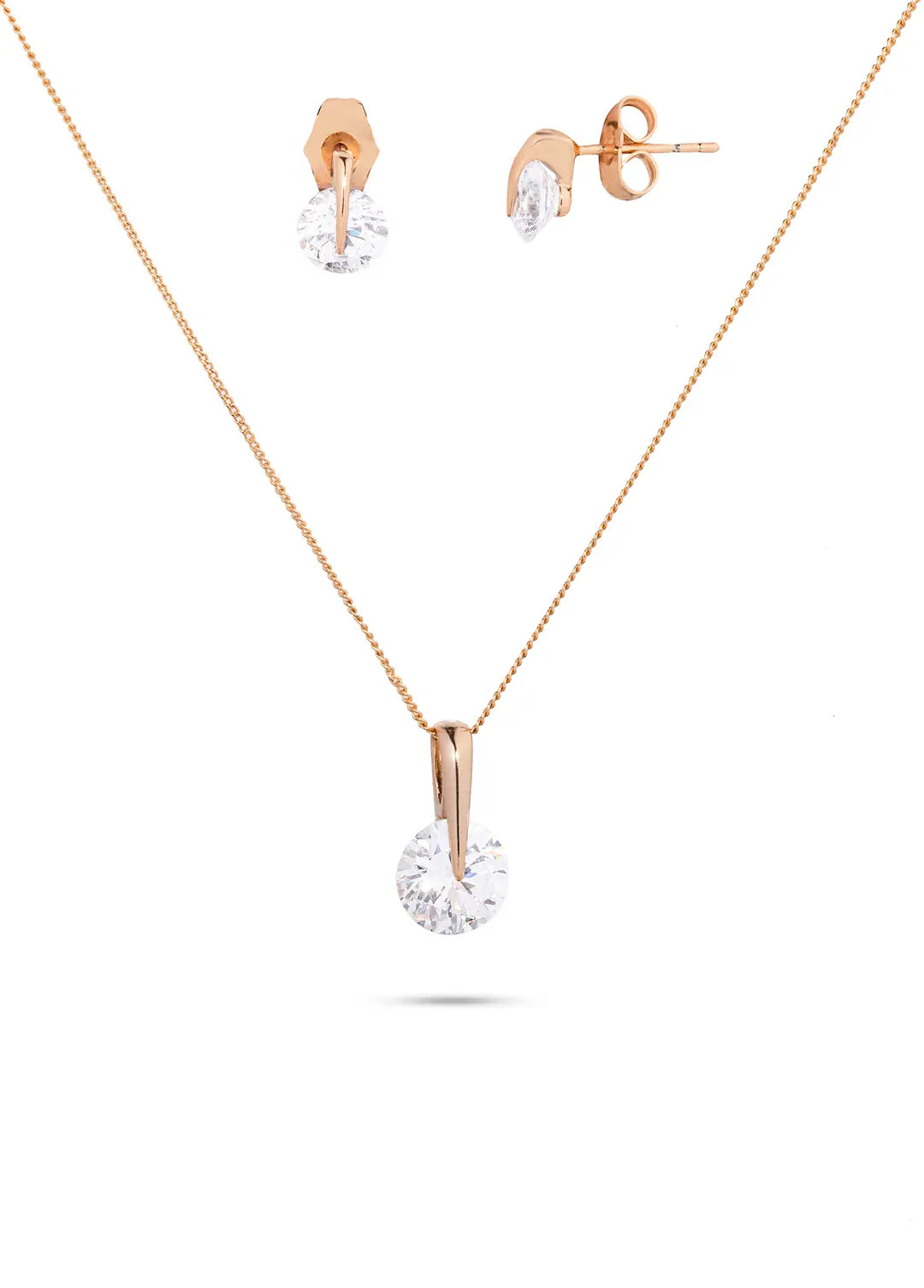 Chaseldor Laura Zircon Stone Rose Gold Plated Women's Bijouterie Set