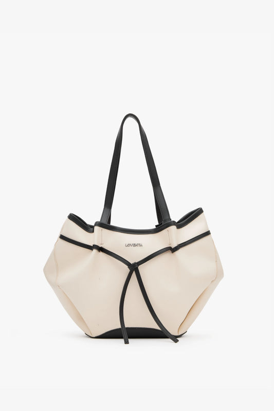 Loventa Large Tote Bag Niesha Black Beige