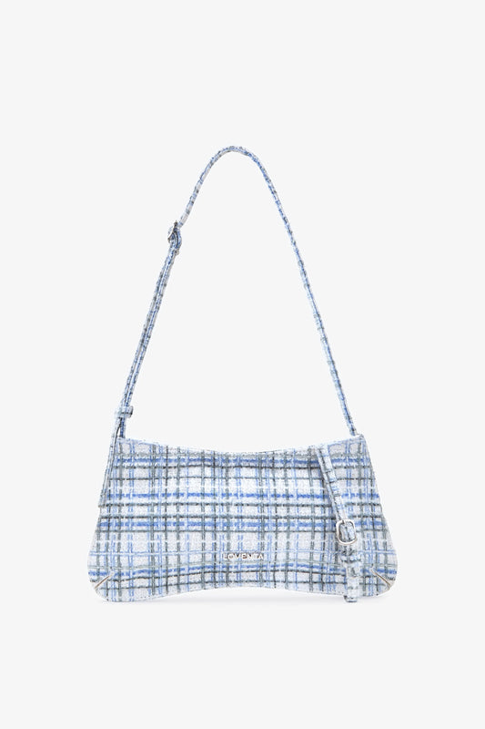 Loventa Shoulder Bag with Belt Detail Eleanor Tweed-Blue