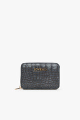 Loventa Genuine Leather Zippered Card Holder Wallet – Blanca Crocodile Blue
