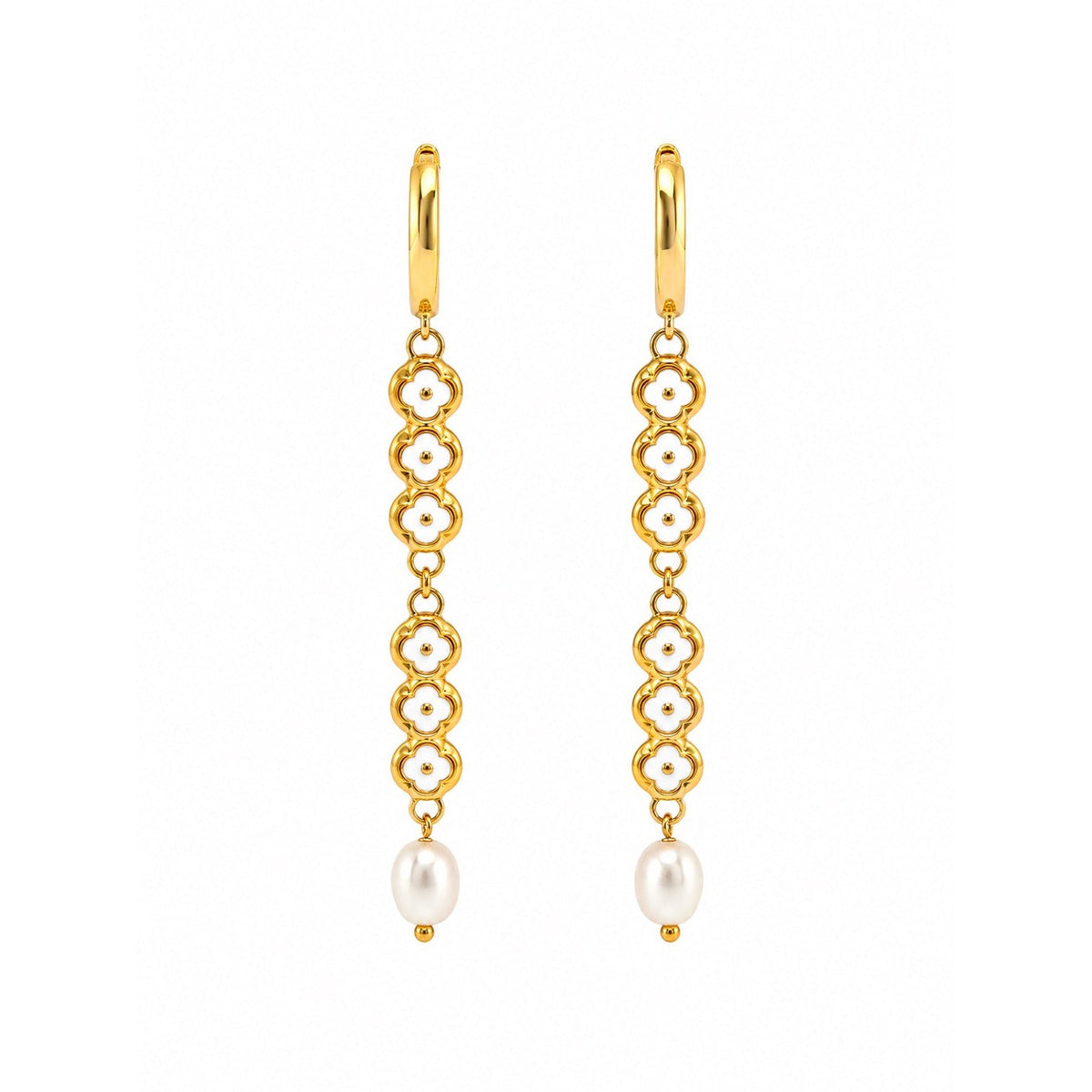 MAISON LYGOS MARGARITES ENAMEL EARRINGS