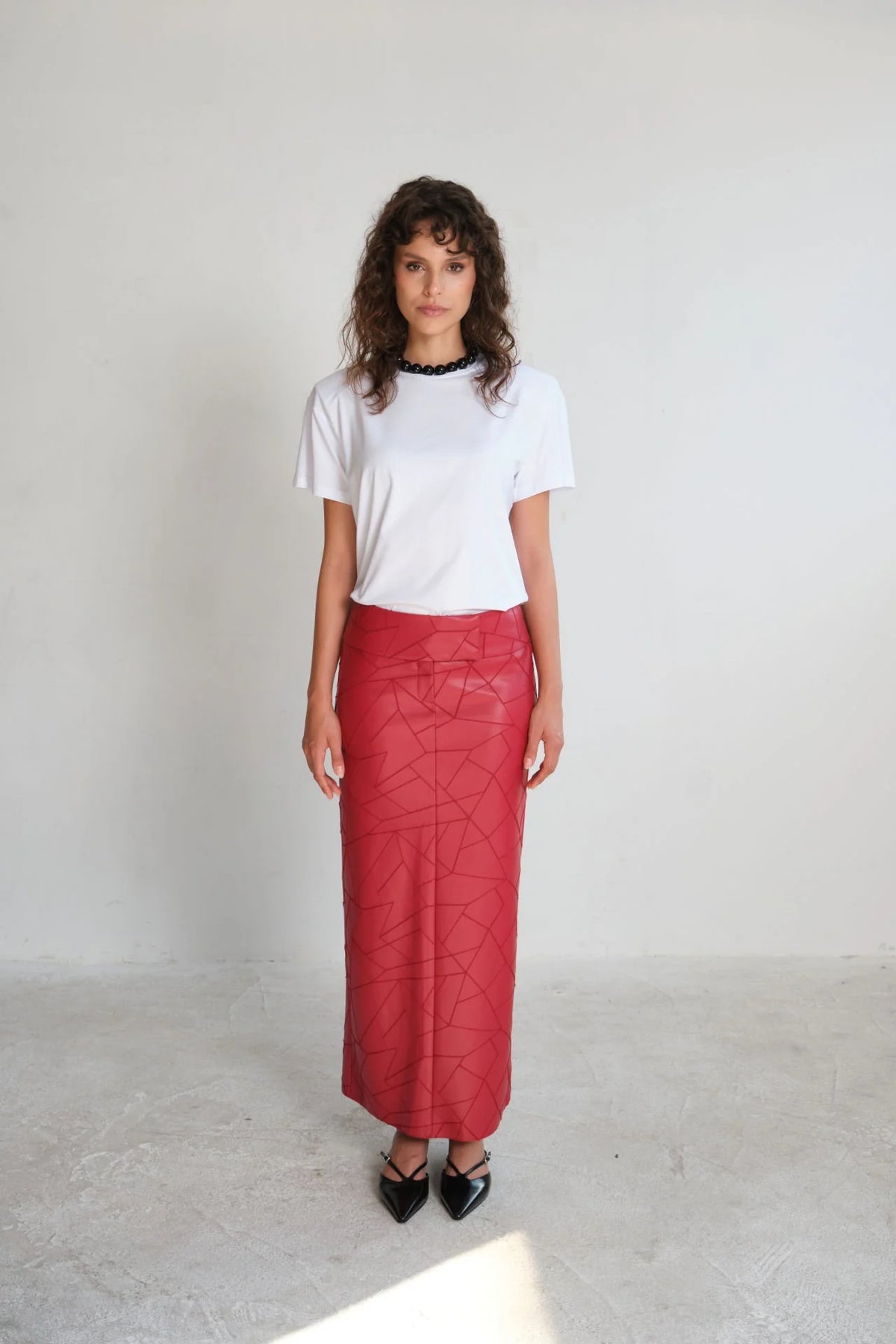 Manshet Nadine Skirt in Dark Cherry Cuir