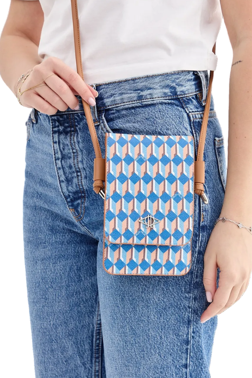 Dellel Deri Blue Helion Phone Bag