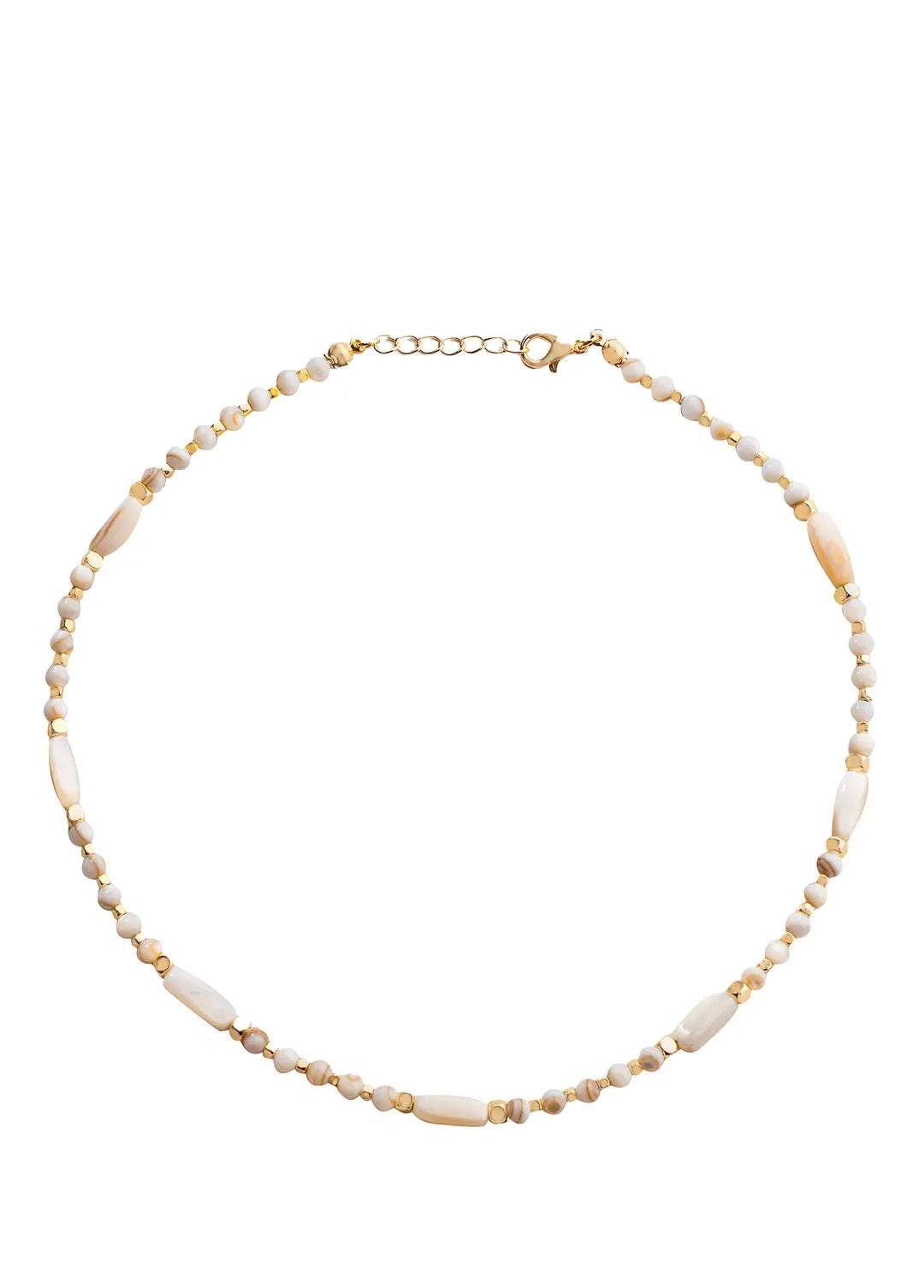 Chaseldor Milky Bead Gold Plated Women's Necklace