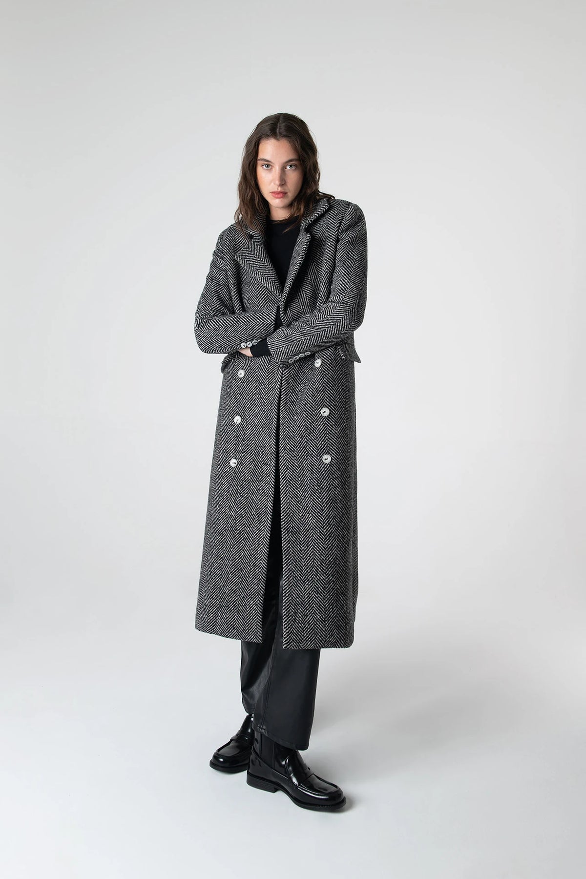 Peploum Adele Herringbone Coat