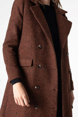 Peploum Adele Herringbone Coat Tile