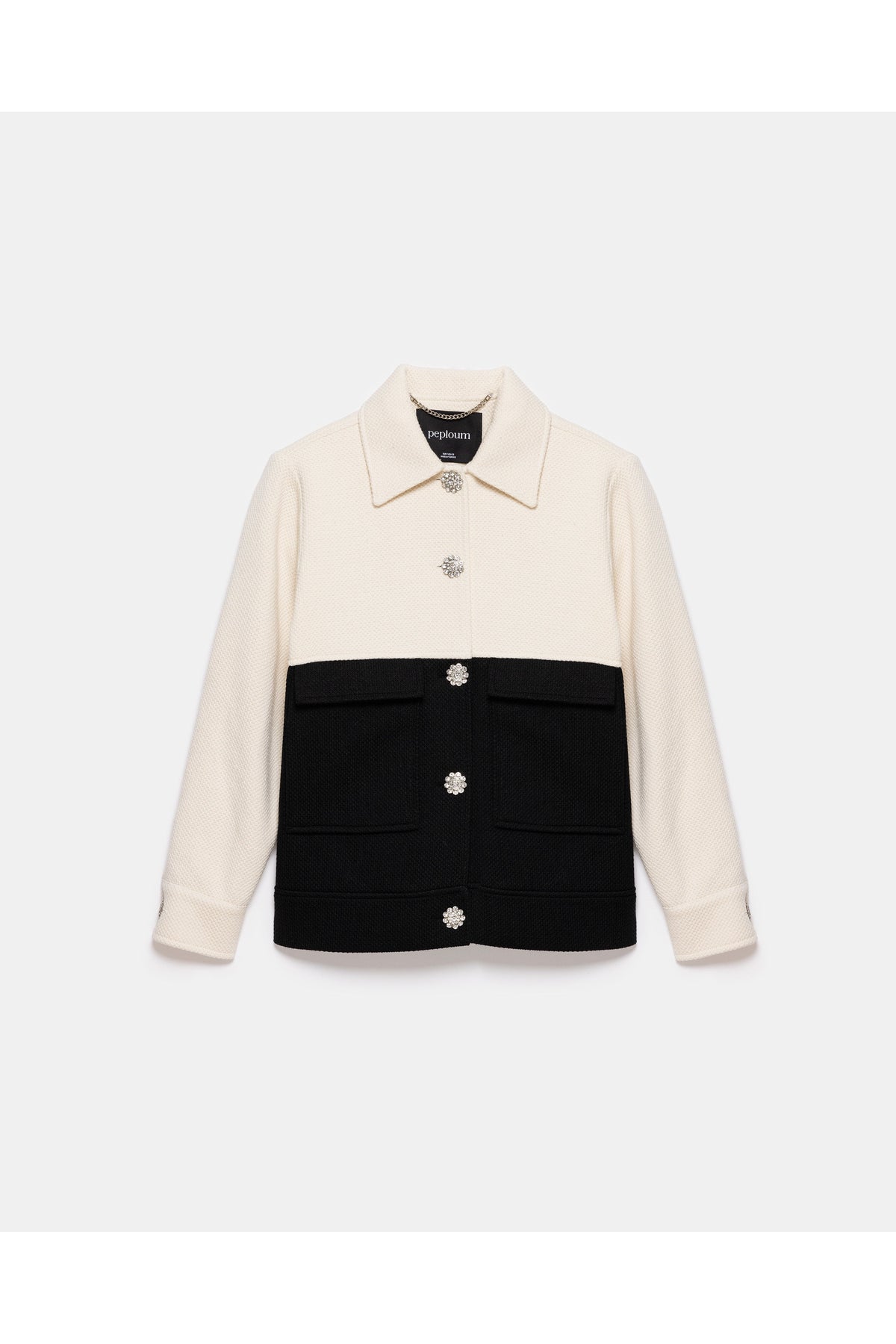 peploum Anne Bouny Contrast Weaving Jacket
