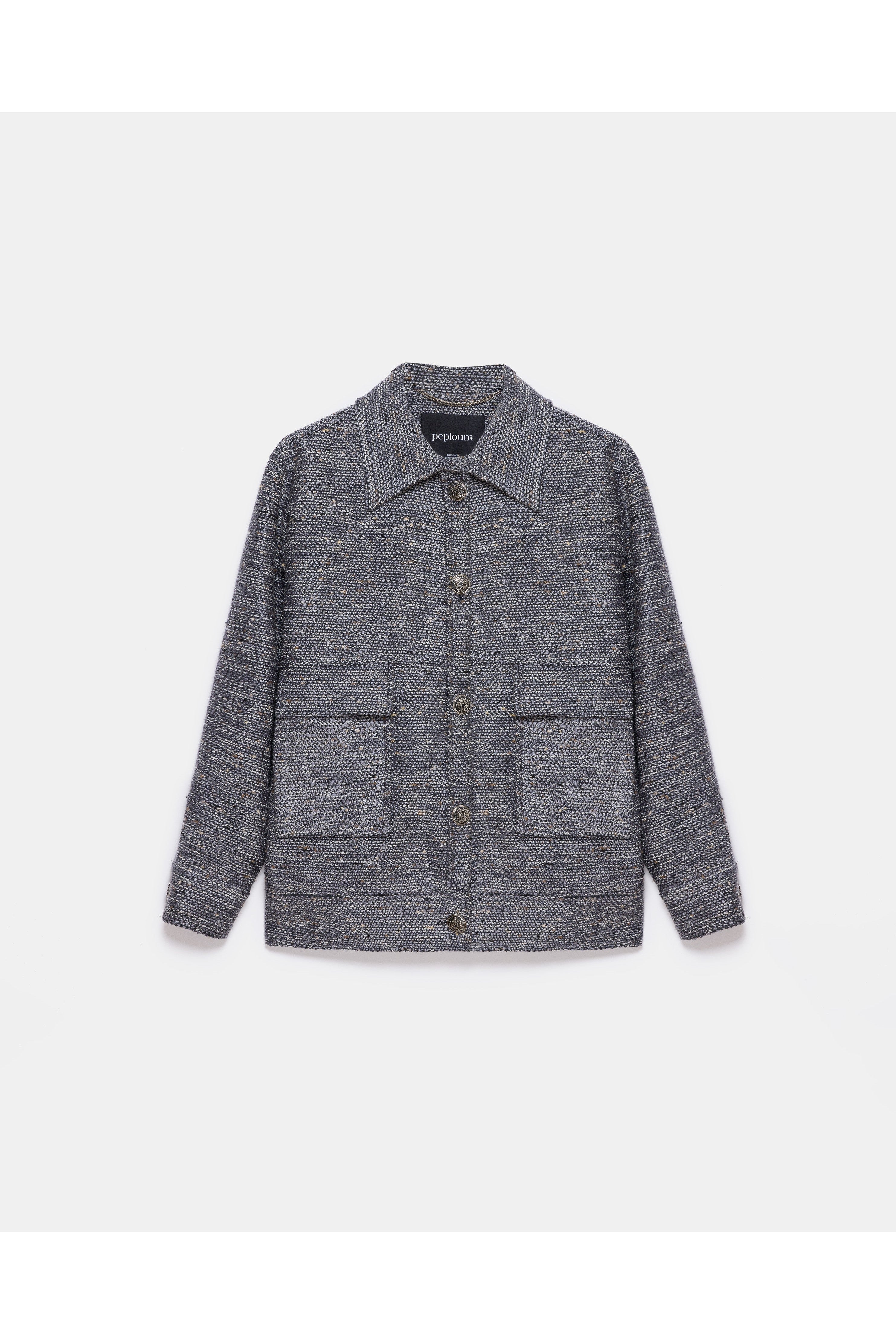 peploum Carleen Textured Weaving Jacket - Anthracite