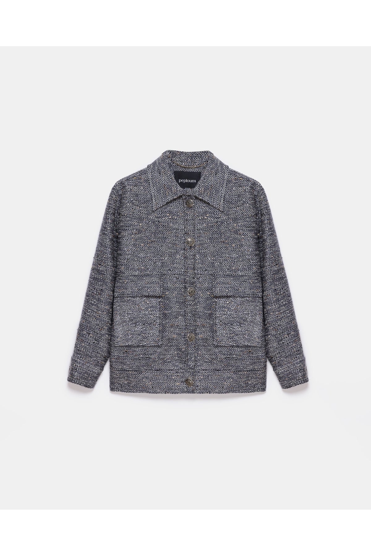 peploum Carleen Textured Weaving Jacket - Anthracite