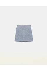 peploum Carleen Textured Weaving Skirt - Ice Blue