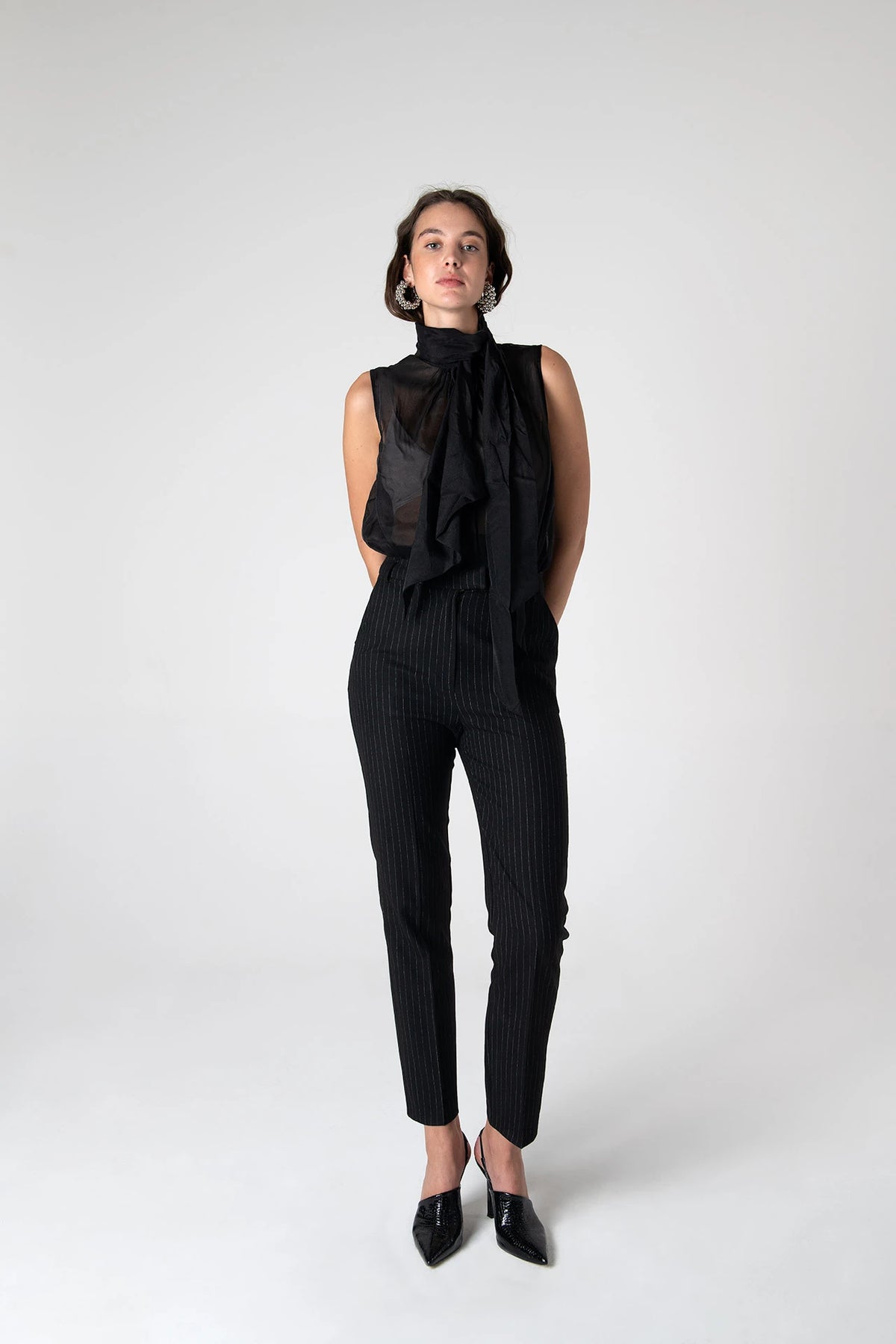 Peploum Mary Lacy Slim Fit Pantolon - Siyah