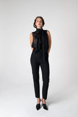 Peploum Mary Lacy Slim Fit Pantolon - Siyah