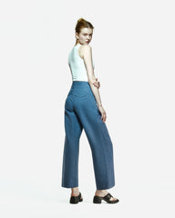 Peploum Nomi Trousers in Denim Blue