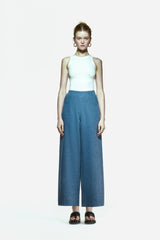 Peploum Nomi Trousers in Denim Blue