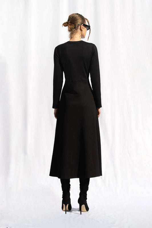 Peploum Regina Maxi Dress Black