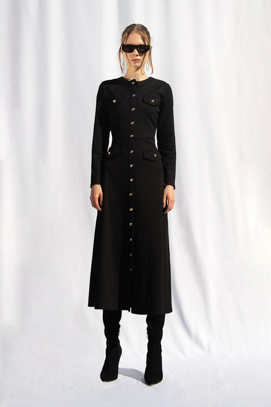 Peploum Regina Maxi Dress Black
