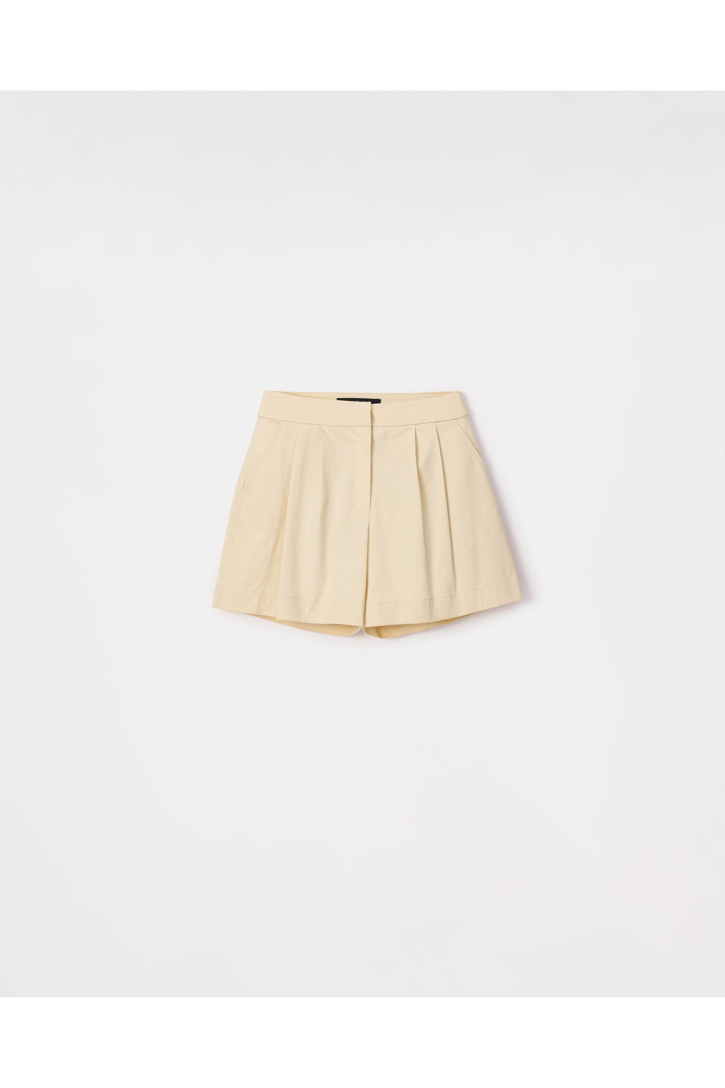 peploum Toba Shorts in Eggnog Yellow