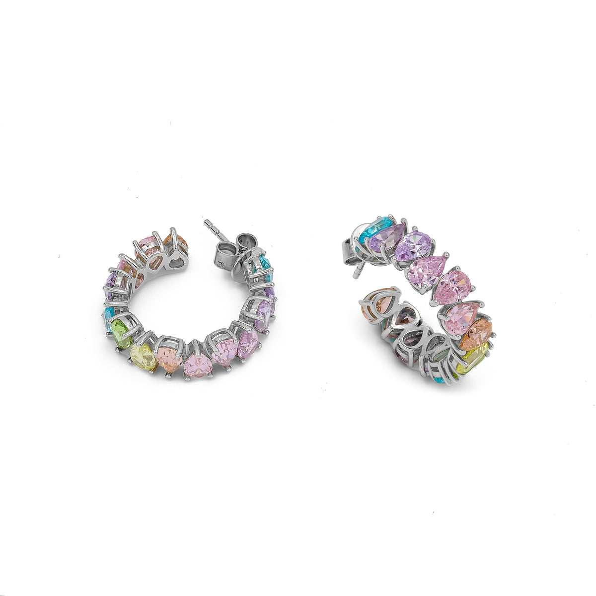 SooSilkyGems RAINBOW MINI HOOP EARRINGS