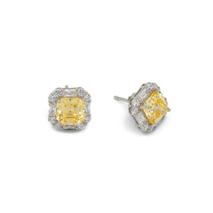 SooSilkyGems PAVE CUSHION PINK DIAMOND EARRINGS