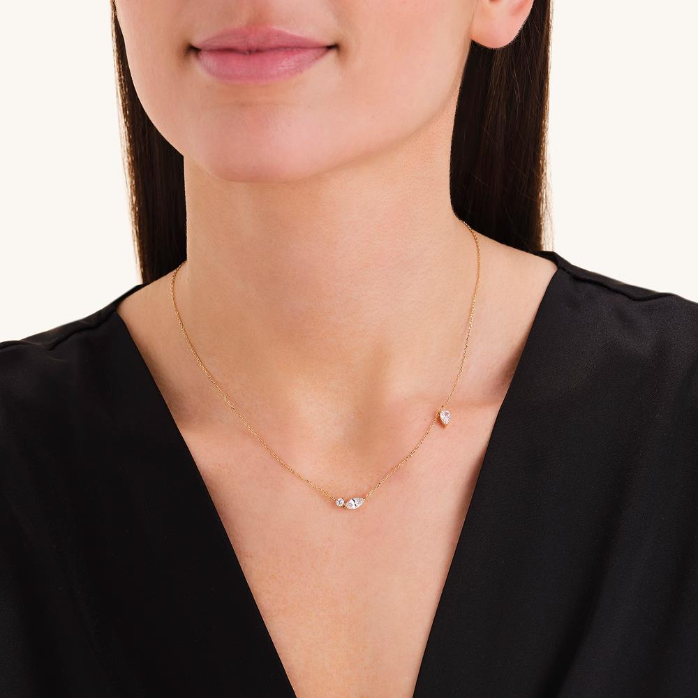 Rosefield JNMSG.J1306 Altın Renk Karışık Kristal  Çelik Kolye