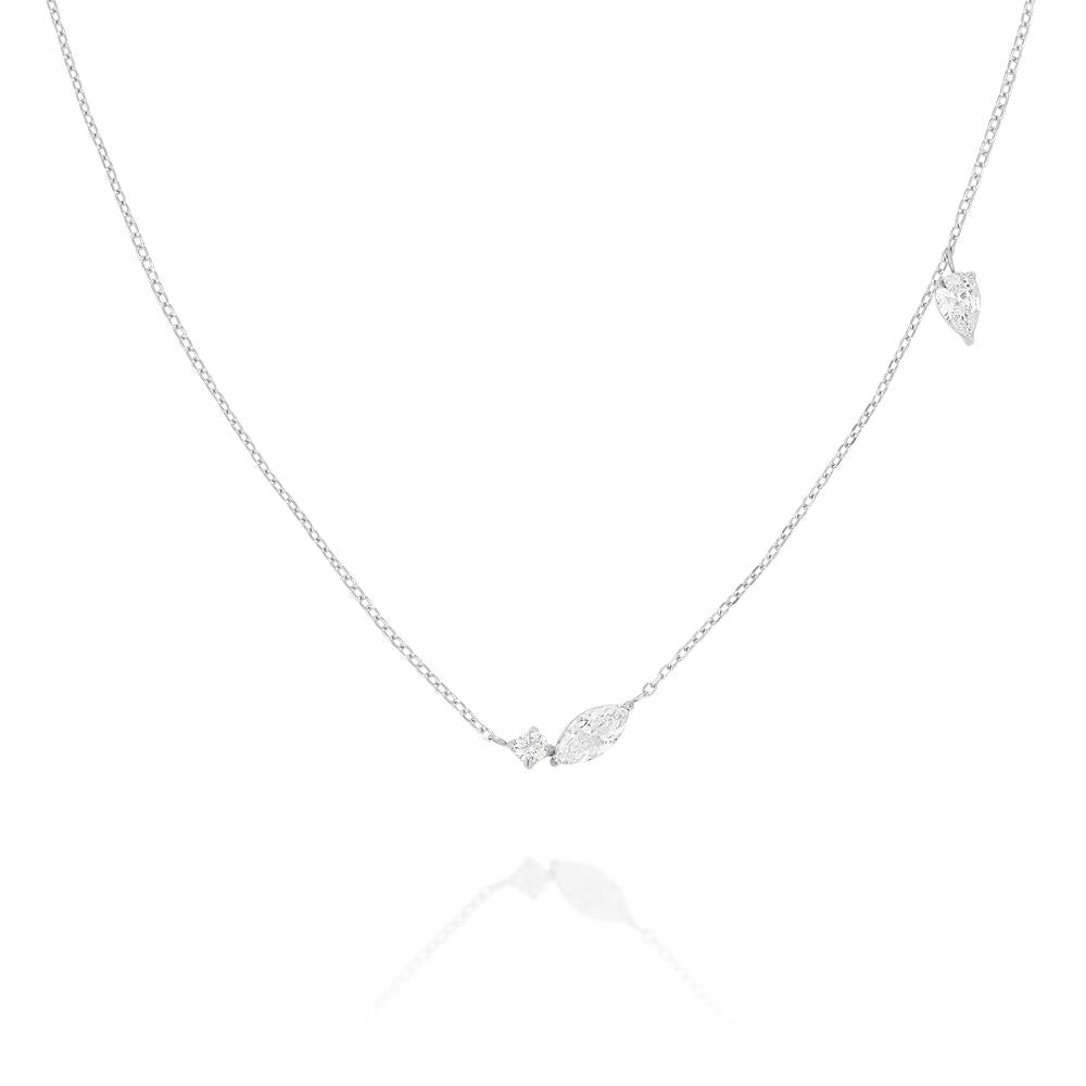 Rosefield JNMSS.J1327Gümüş Renk Karışık Kristal Çelik Kolye