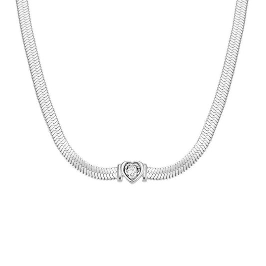 ROSEFIELD JNSWS.J1003 Kalp Kristal Taş Çelik Kolye