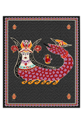 Dellel Deri Siyah Şahmeran Monogram Pareo