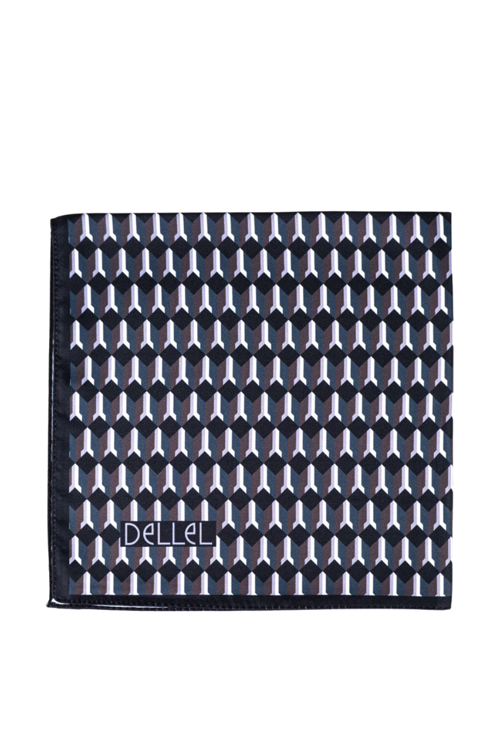 Dellel Deri Siyah Monogram Fular