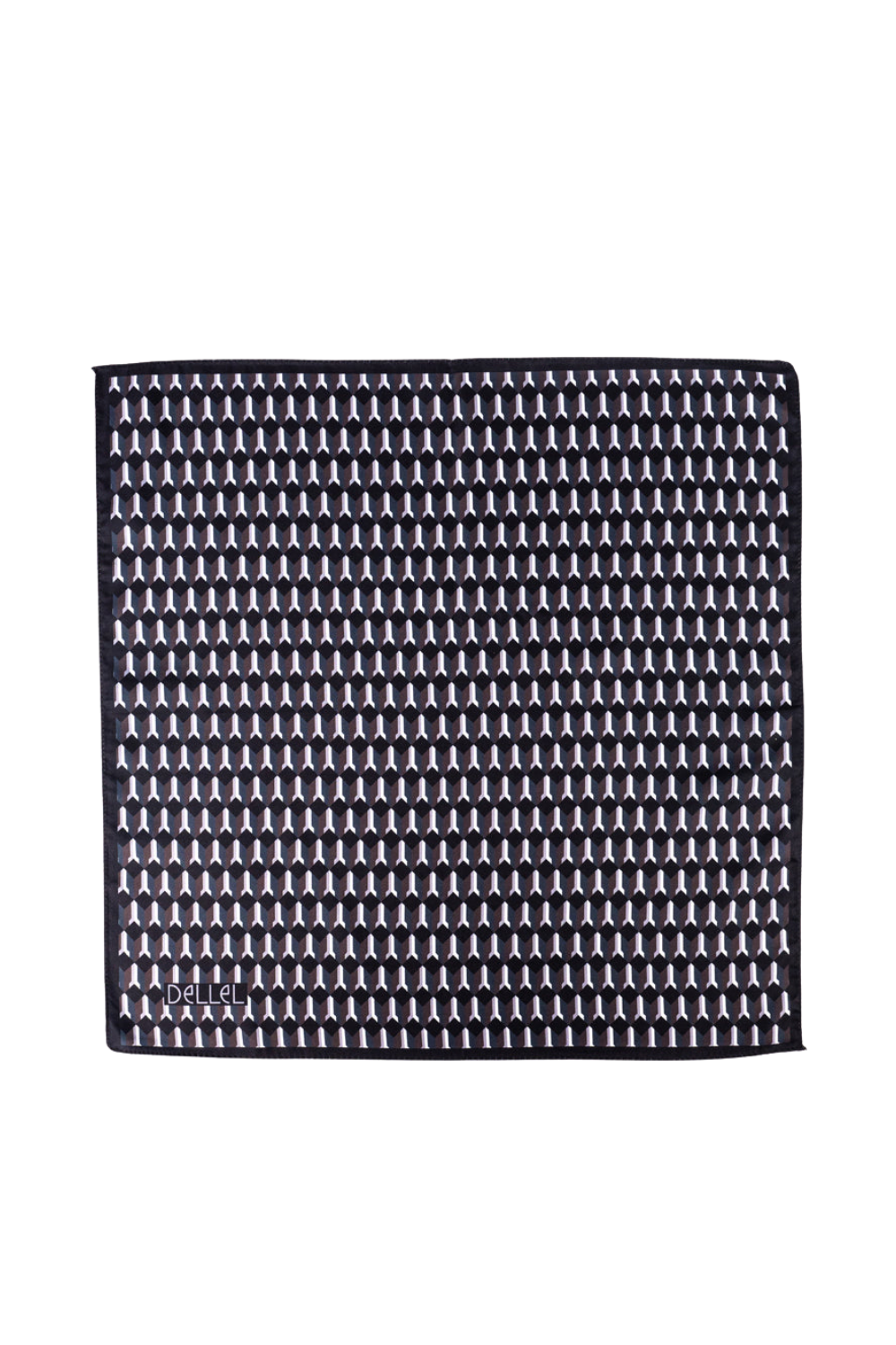 Dellel Deri Siyah Monogram Fular