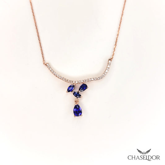 Chaseldor Sapphire Stone Medallion Necklace