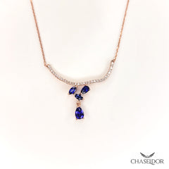 Chaseldor Sapphire Stone Medallion Necklace