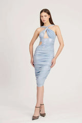 SPRING BLUE DRAPED IN MIDI