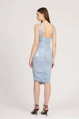 SPRING BLUE DRAPED IN MIDI