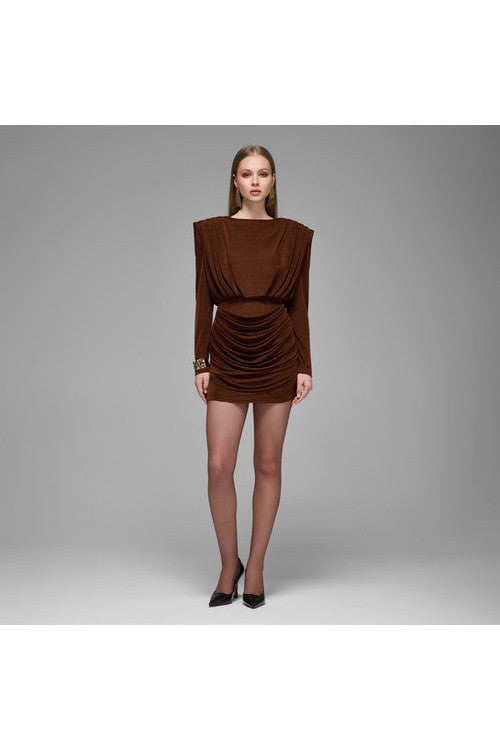Studio Norn Lumi Pleated & Ruched Mini Dress