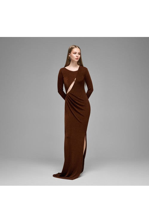 Studio Norn Neve Cut-out Detailed & Pleated Maxi Dress