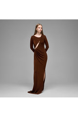 Studio Norn Neve Cut-out Detailed & Pleated Maxi Dress