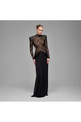 Studio Norn Tove Cut-out Detailed & Pleated Maxi Dress