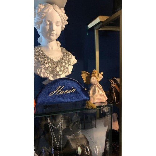 Studio Norn Velvet Embroidery Purse with Custom-made Letters