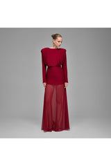 Studio Norn Vigdis Pleated & Tulled Maxi Dress