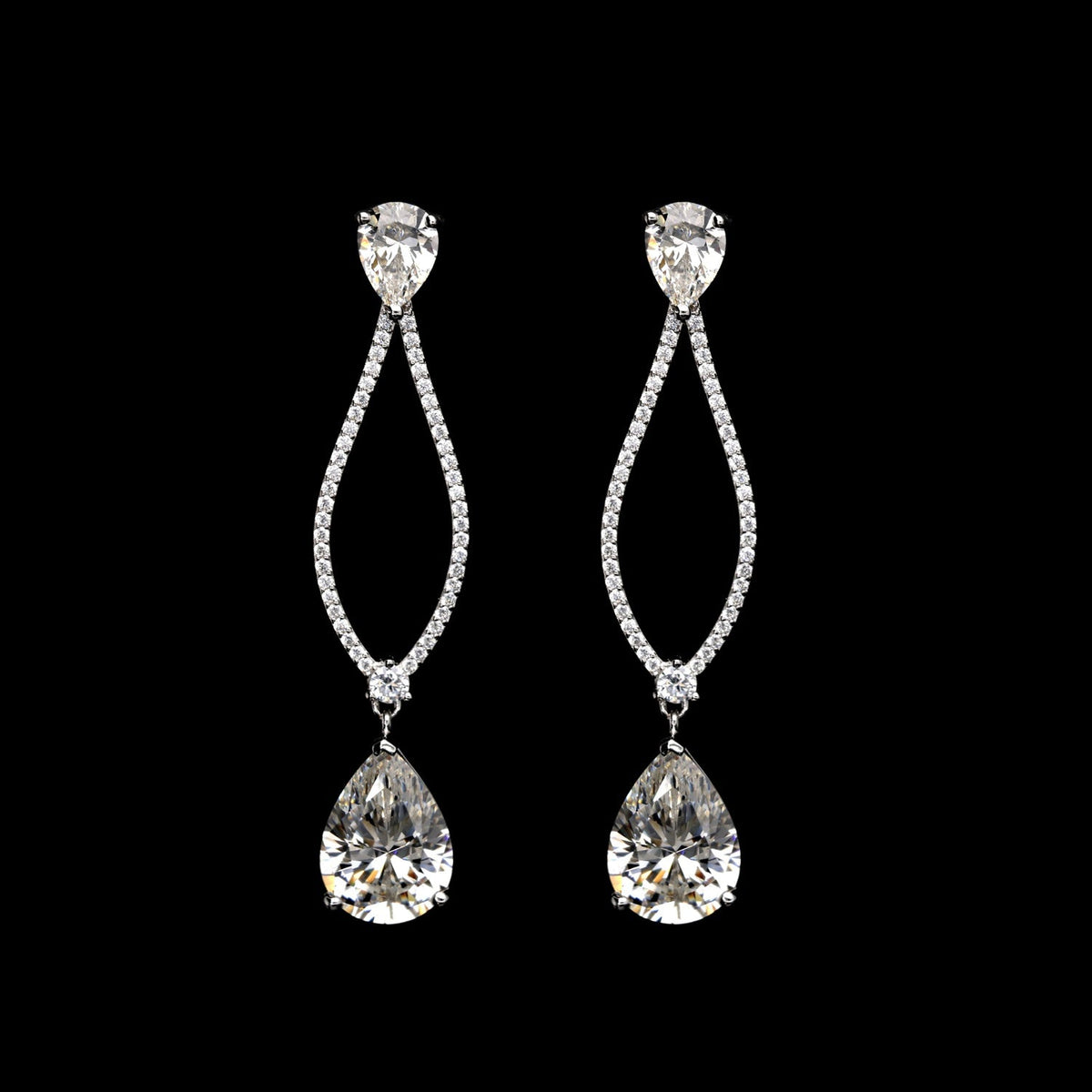 SooSilkyGems DANGLING SOLITAIRE DROP EARRINGS