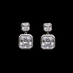 SooSilkyGems QUEEN CUSHION SHAPE SOLITAIRE EARRINGS