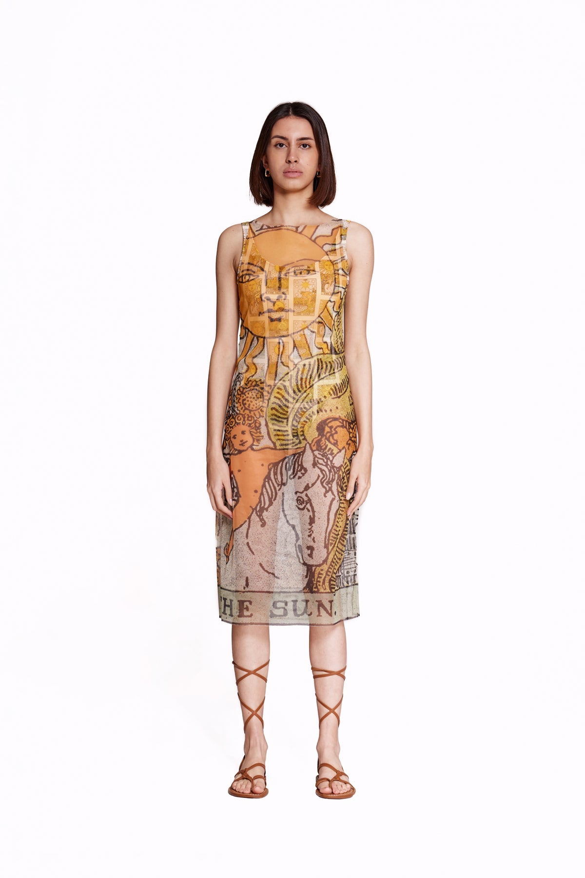 WAYT Tarot Print Mesh Dress