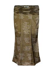 WAYT Pirouette Printed Ruched Satin Etek – Olive Green