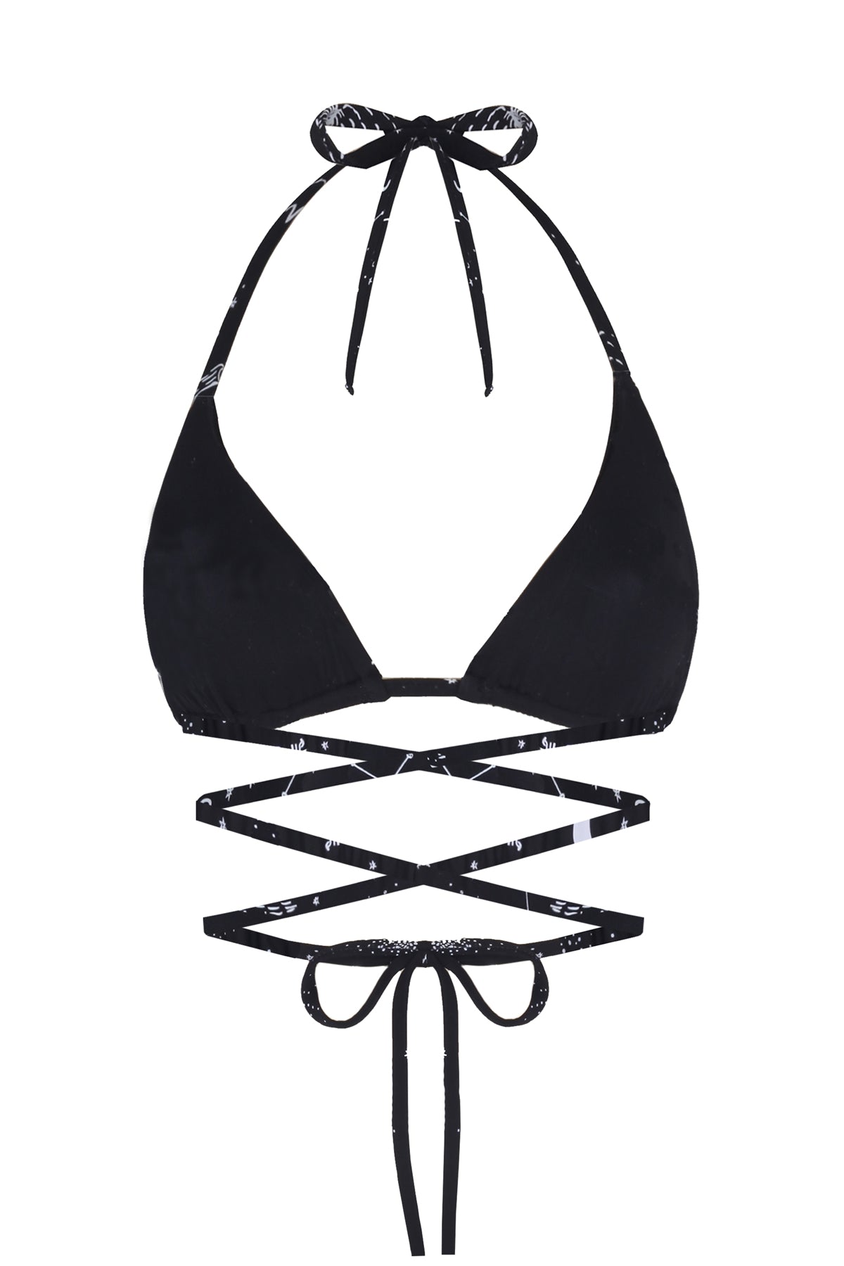 WAYT Space Babe Celestial and Zodiac Print Recycled Bikini Top