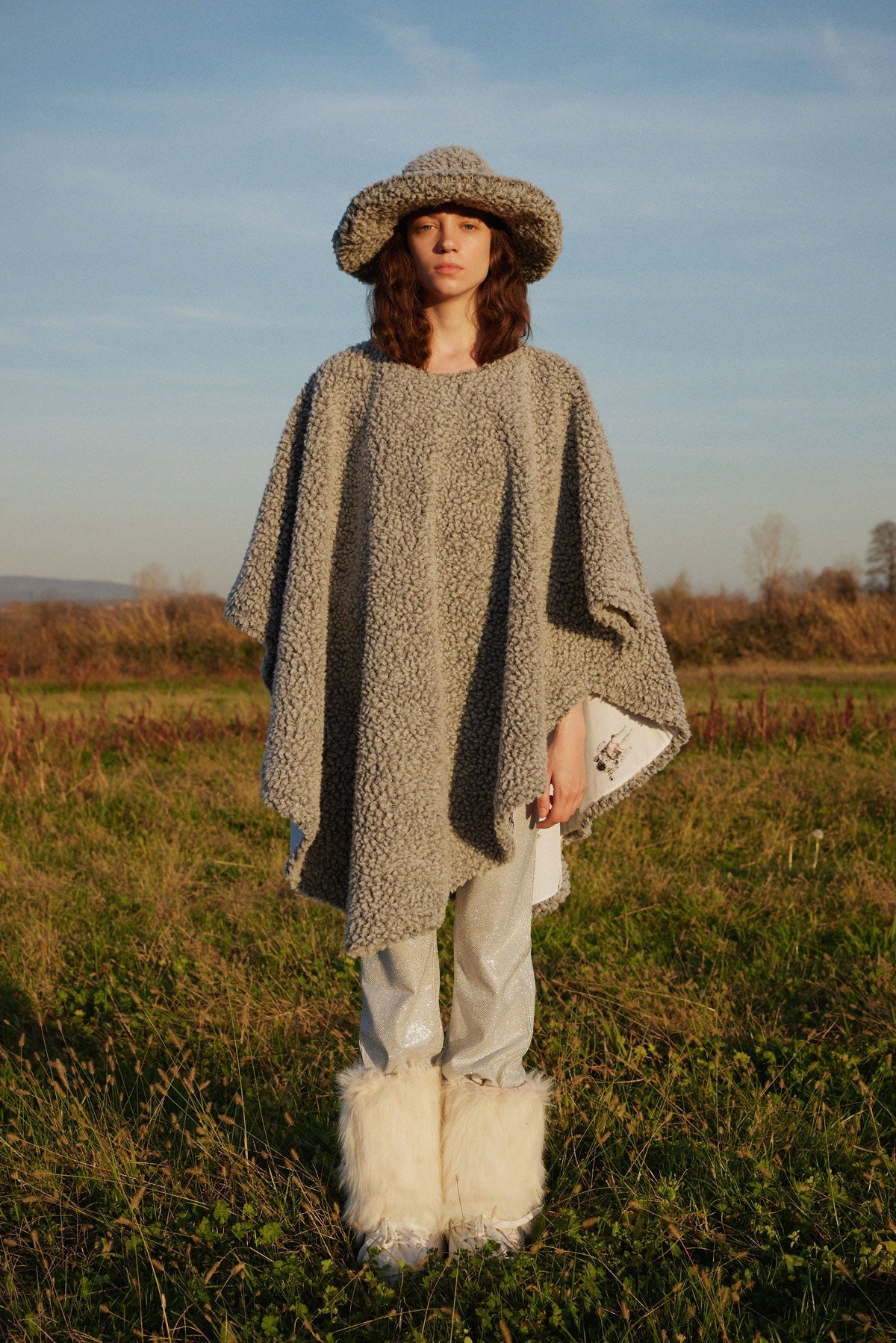 WAYT Cosmonaut Double Sided Faux Fur Poncho