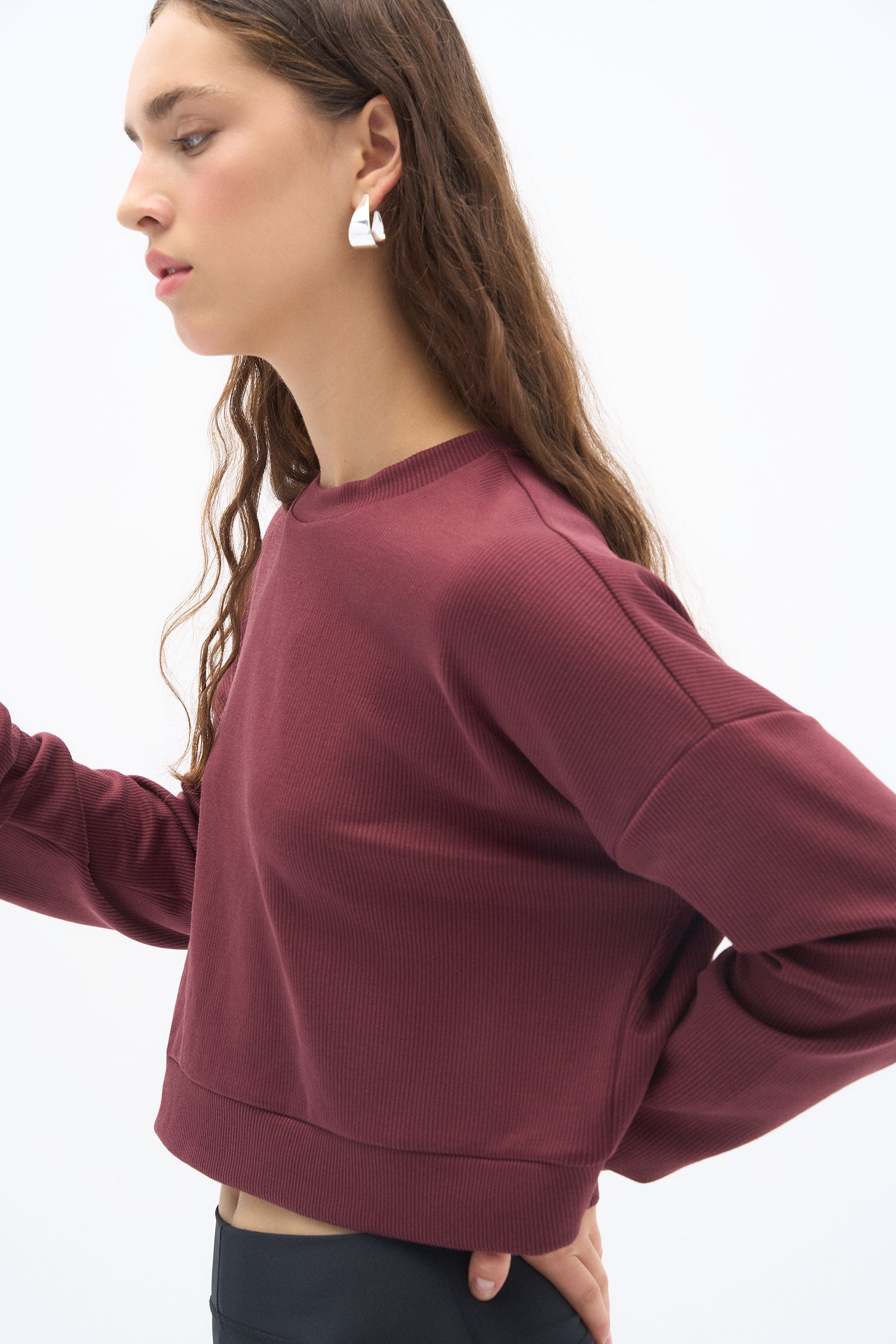 Wear Three Points Bordeaux Flow Modal Sweatshirt