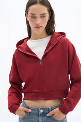 Wear Three Points Bordo Zipper Sweatshirt
